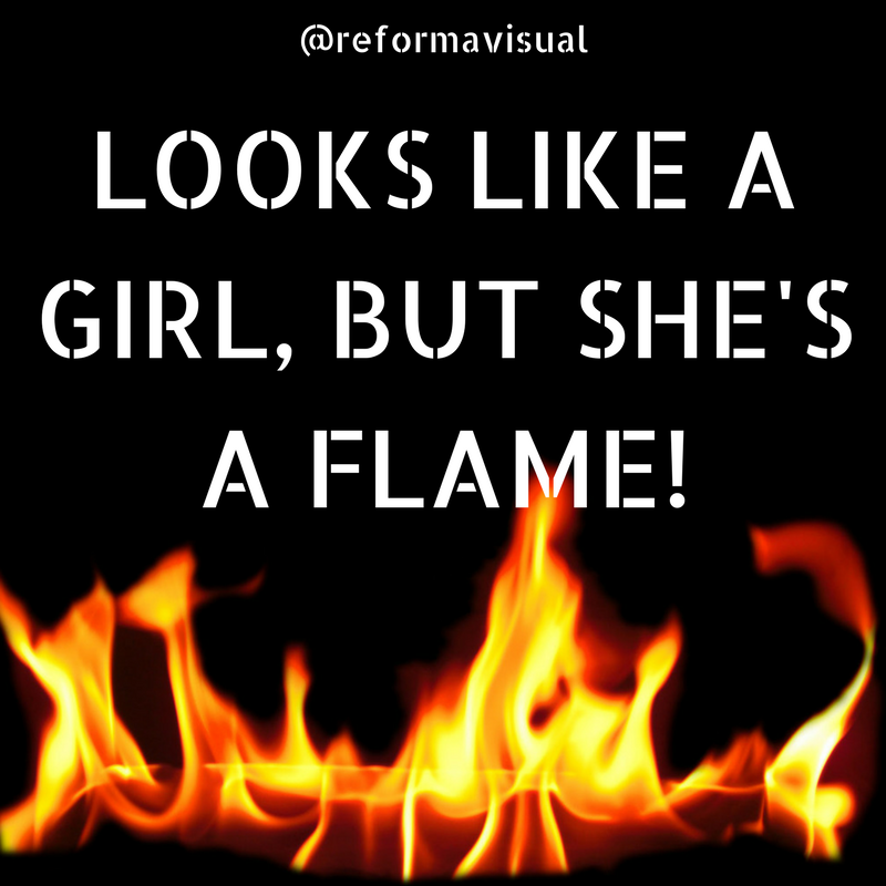 Trecho de música da Alicia Keys: LOOKS LIKE A GIRL BUT SHE'S A FLAME